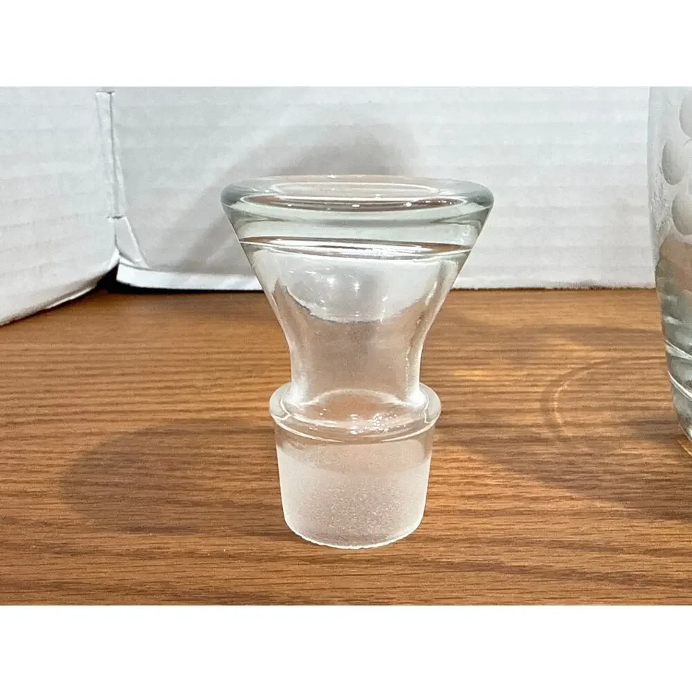 Vintage Etched Floral Glass Liquor Decanter Carafe With Stopper 11